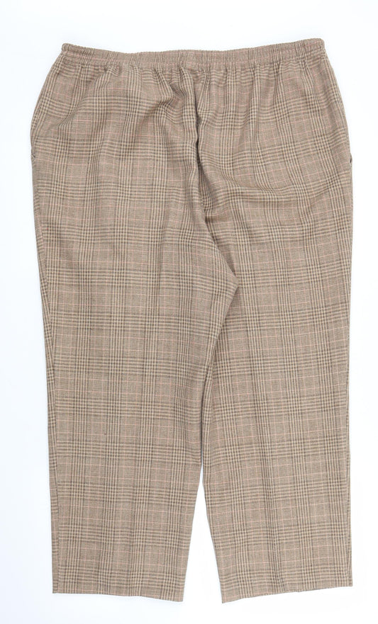 Womens UK Size XL Preworn Regular Fit Capri Beige Trousers