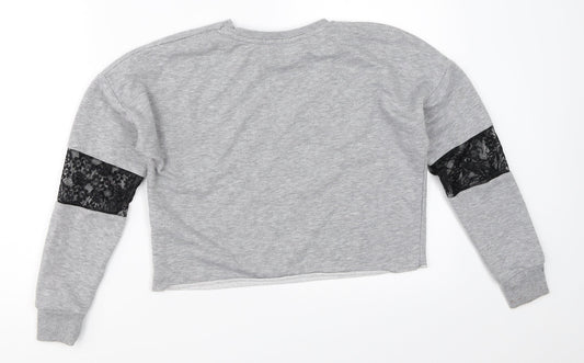 Candy Couture Girls Grey Pullover Sweatshirt Size 12 Years