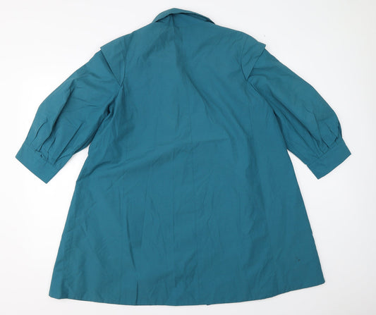 Back view of Betty Jackson women’s blue jacket coat, size UK 10