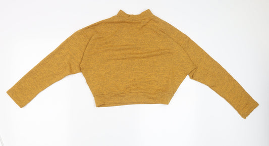 New Look Girls Yellow Knit Cropped Casual Size 14-15 Years - Cropped