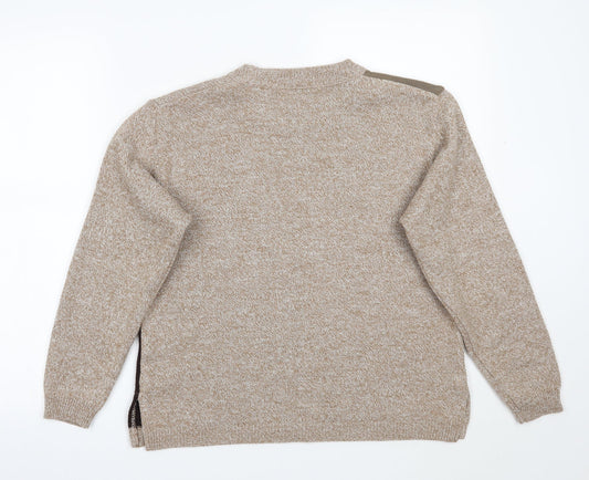 Envy Womens Beige Striped Pullover Jumper Size M