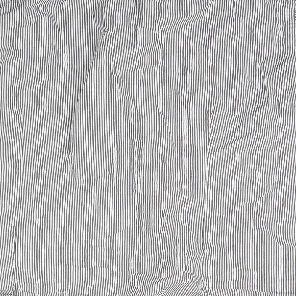 Mens UK Size L Peacocks Grey Button-Up Long Sleeve Casual Shirt
