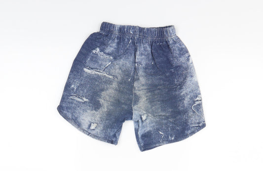 bebe Girls Blue Denim Sweat Shorts Size 9 Years