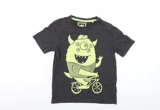 TU Boys Grey Pullover T-Shirt Size 4-5 Years - Monster Print