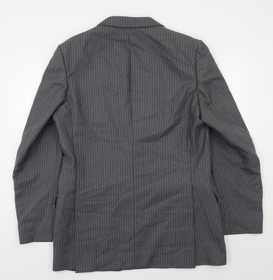 Charles Blades Mens Grey Striped Jacket Blazer Size 42