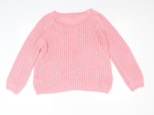 Womens UK Size L H&M Pink Pullover Jumper