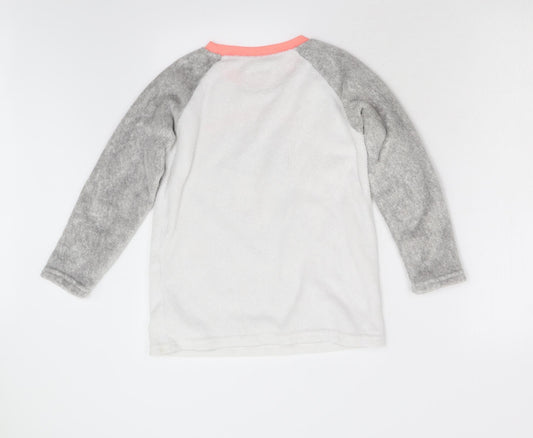Primark Girls Multicoloured Solid Fleece Top Pyjama Top Size 10-11 Years - Unicorn