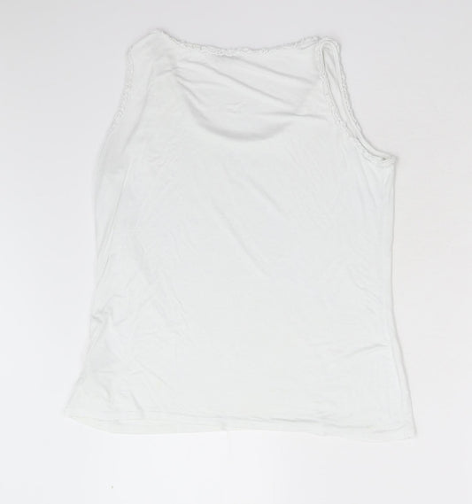 CMD Womens White Basic Tank Size L