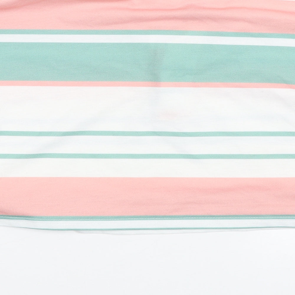 SheIn Womens White Striped Basic Blouse Size S