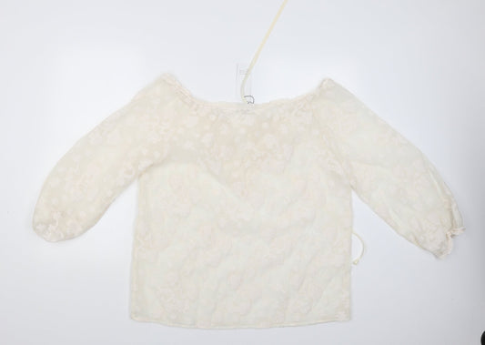 Womens UK Size XL SHEILAY White Basic Blouse