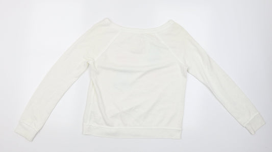 Womens UK Size S Hollister White Pullover Jumper