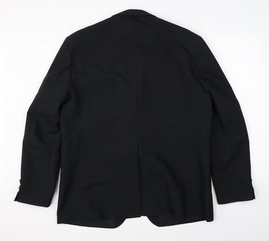 Odevni Prumysl Mens Black Check Jacket Suit Jacket Size 44