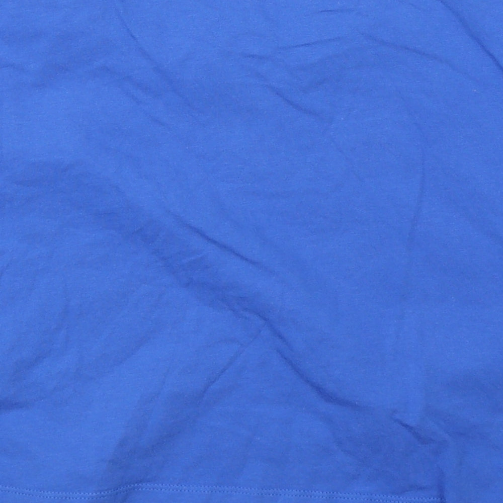 Brand and care label for Marks & Spencer girls’ blue floral cropped t-shirt, size 10-11, years