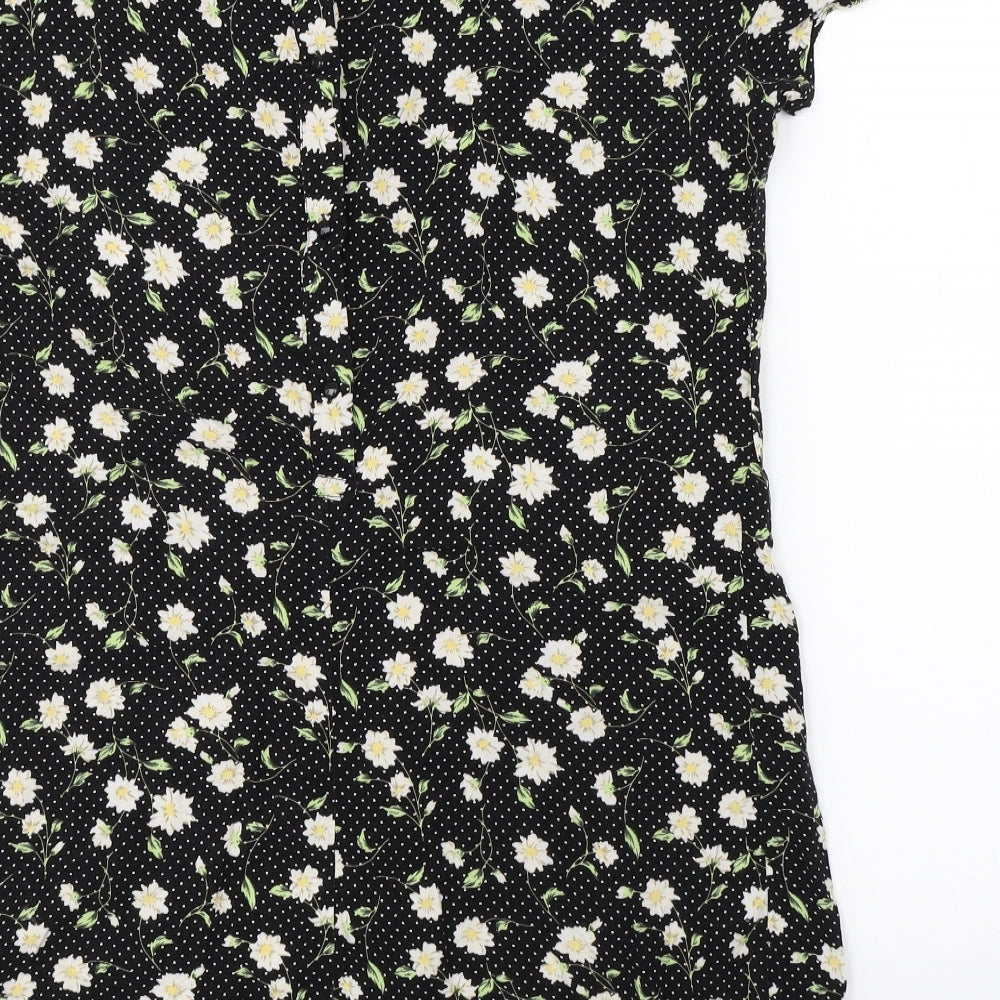 Debenhams Womens Black Floral Shift Size 14