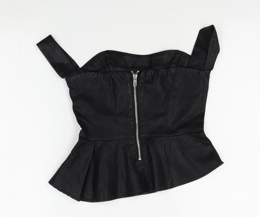 Womens UK Size 6 Missguided Black Basic Blouse
