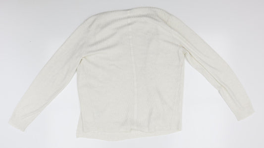 George Womens White Wrap Jumper Size 16