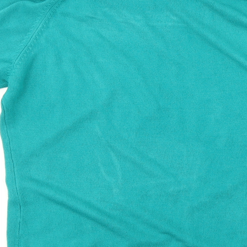 Womens UK Size 14 M&S Green Pullover Jumper