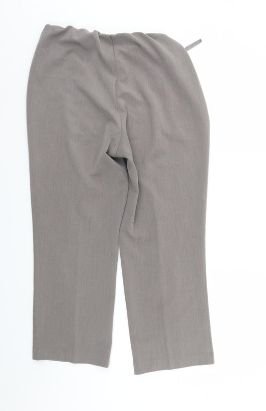 Classic Womens Grey Cropped Trousers Size 12 L26 in
