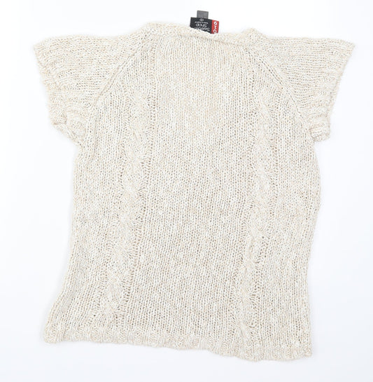 Sweater Shp Womens Beige Knit Pullover Jumper Size S