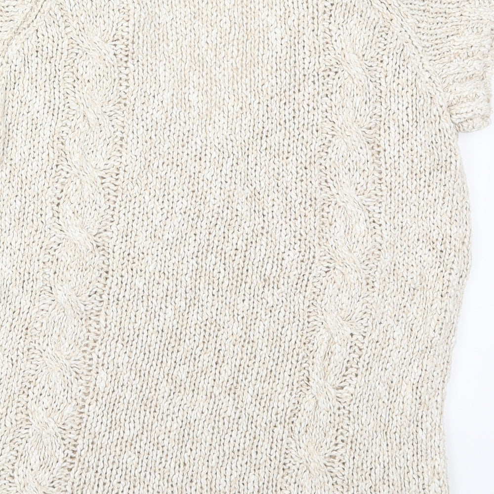 Sweater Shp Womens Beige Knit Pullover Jumper Size S