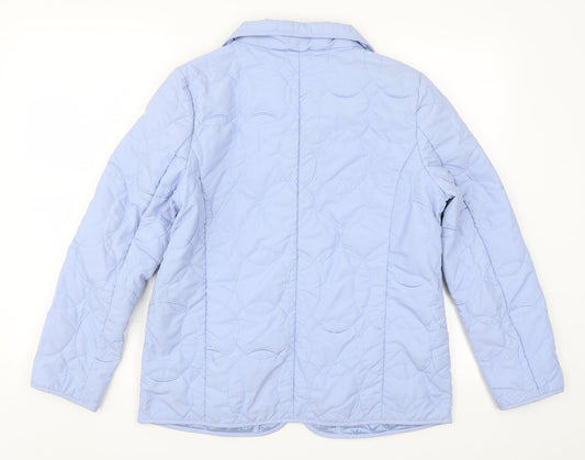 Tigi Womens Blue Quilted Coat Size 10