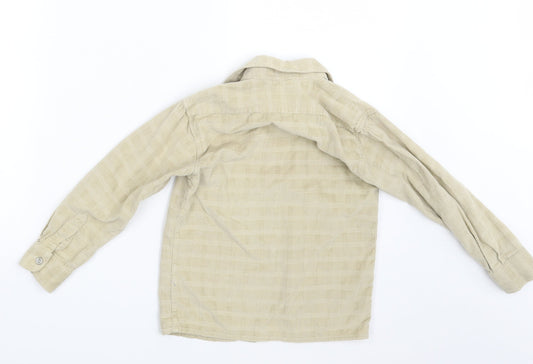 Yixite Girls Beige Corduroy Basic Button-Up One Size