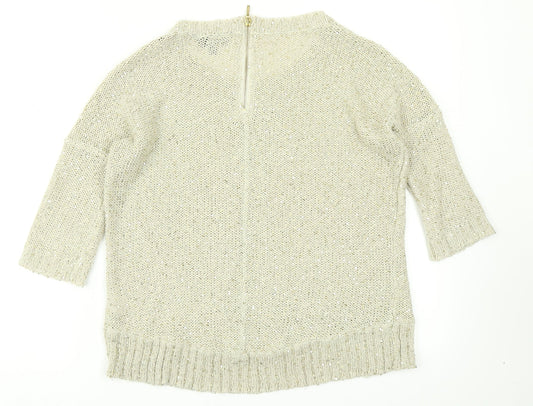 Womens UK Size 8 Warehouse Beige Pullover Jumper