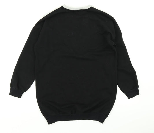 F&F Girls Black Colourblock Pullover Sweatshirt Size 10-11 Years
