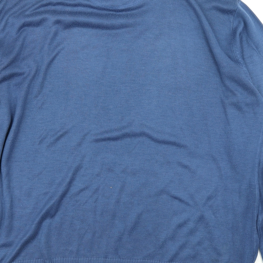 Southbay Mens Blue Striped Knit Pullover Jumper Size M