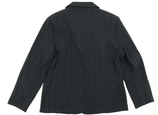 Lebek Womens Blue Jacket Blazer Size 12