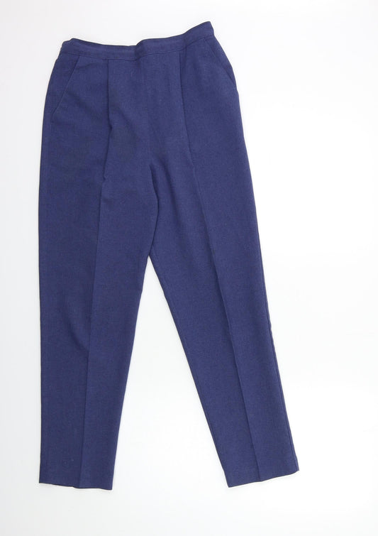 Womens UK Size 12 Classic Regular Fit Blue Trousers