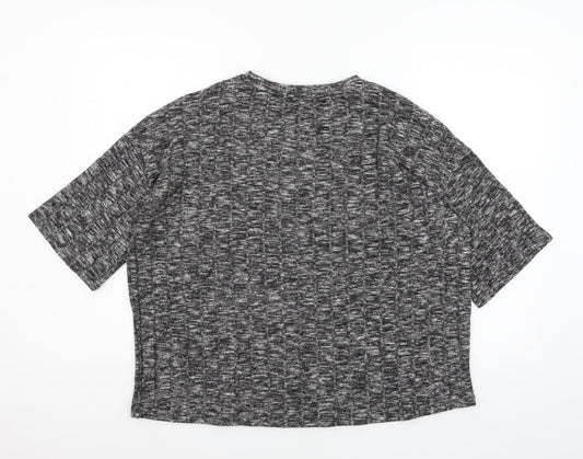 F&F Womens Grey Jersey Basic T-Shirt Size 10