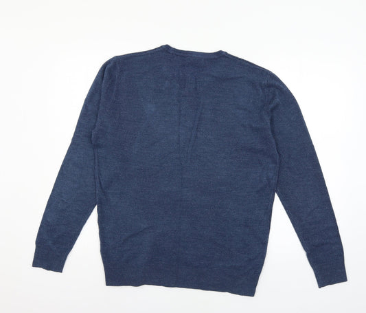 Primark Mens Blue  Knit Pullover Jumper Size M