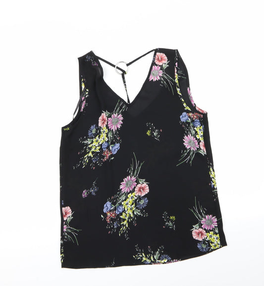 Primark Womens Black Floral Basic Blouse Size 8