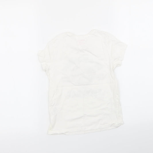 Primark Girls White Basic T-Shirt Size 6-7 Years