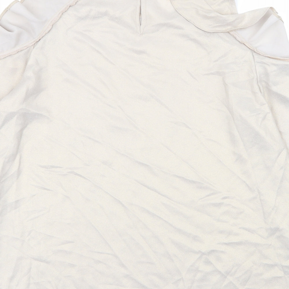 Womens UK Size 8 Dorothy Perkins Beige Basic Blouse