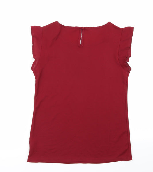 Womens UK Size 6 New Look Red Basic Blouse