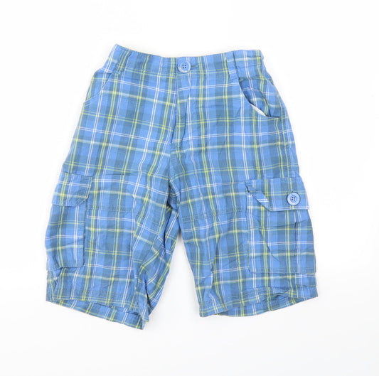 urban utlaws Boys Blue Check Capri Trousers Size 10 Years