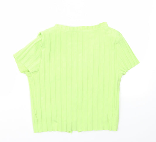 Bershka Womens Green Cardigan Jumper Size L