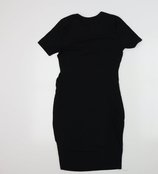 Boohoo Womens Black Colourblock A-Line Size 8