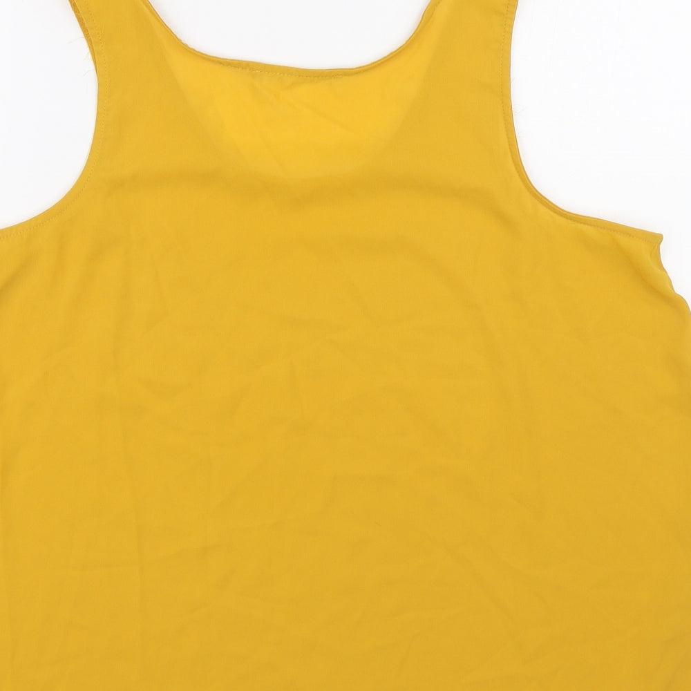 Womens UK Size M Preworn Yellow Basic Tank