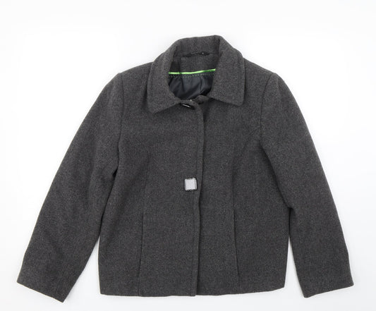 Womens UK Size 12 BM Grey Overcoat