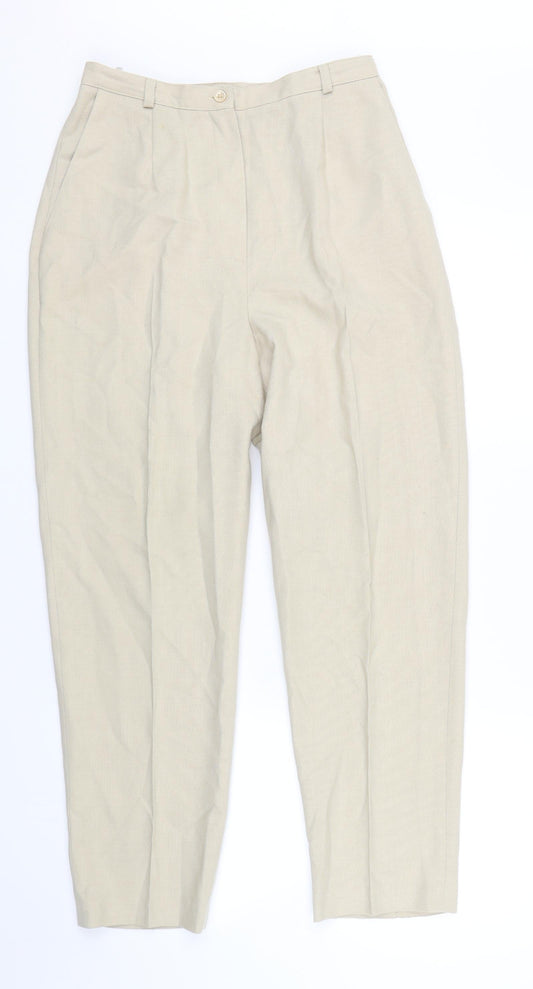 Womens UK Size 12 EWM Regular Fit Capri Beige Trousers