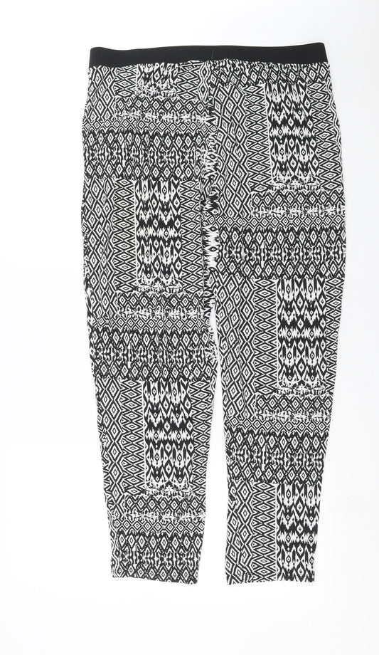George Womens Black Geometric Trousers Size 34 in L29 in