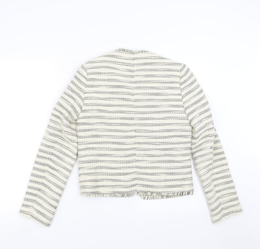 Papaya Womens Ivory Striped Jacket Size 8