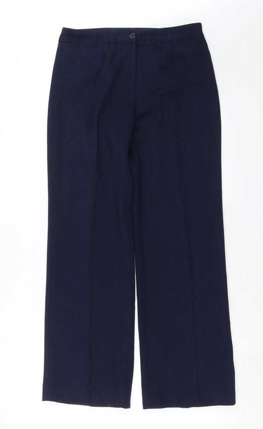Womens UK Size 10 EWM Regular Fit Blue Trousers
