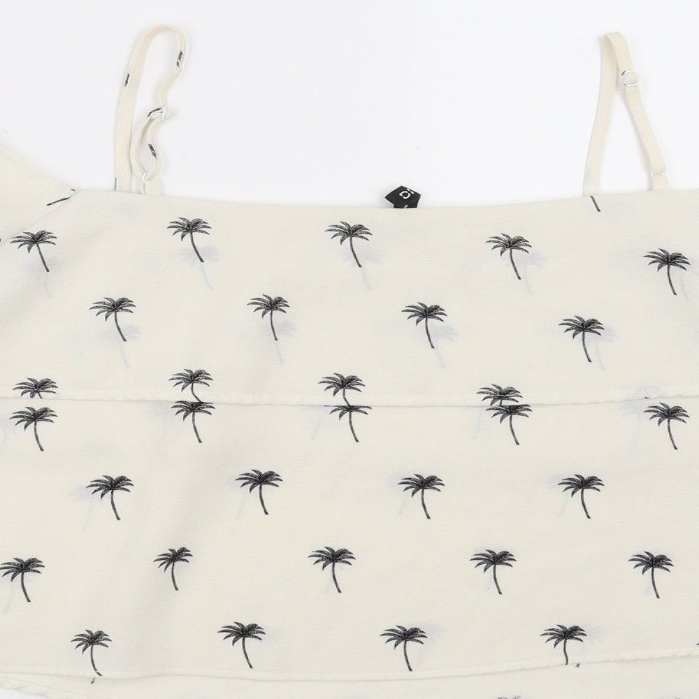 Divided by H&M Womens Ivory Camisole Blouse Size 16 - palm trees, cropped