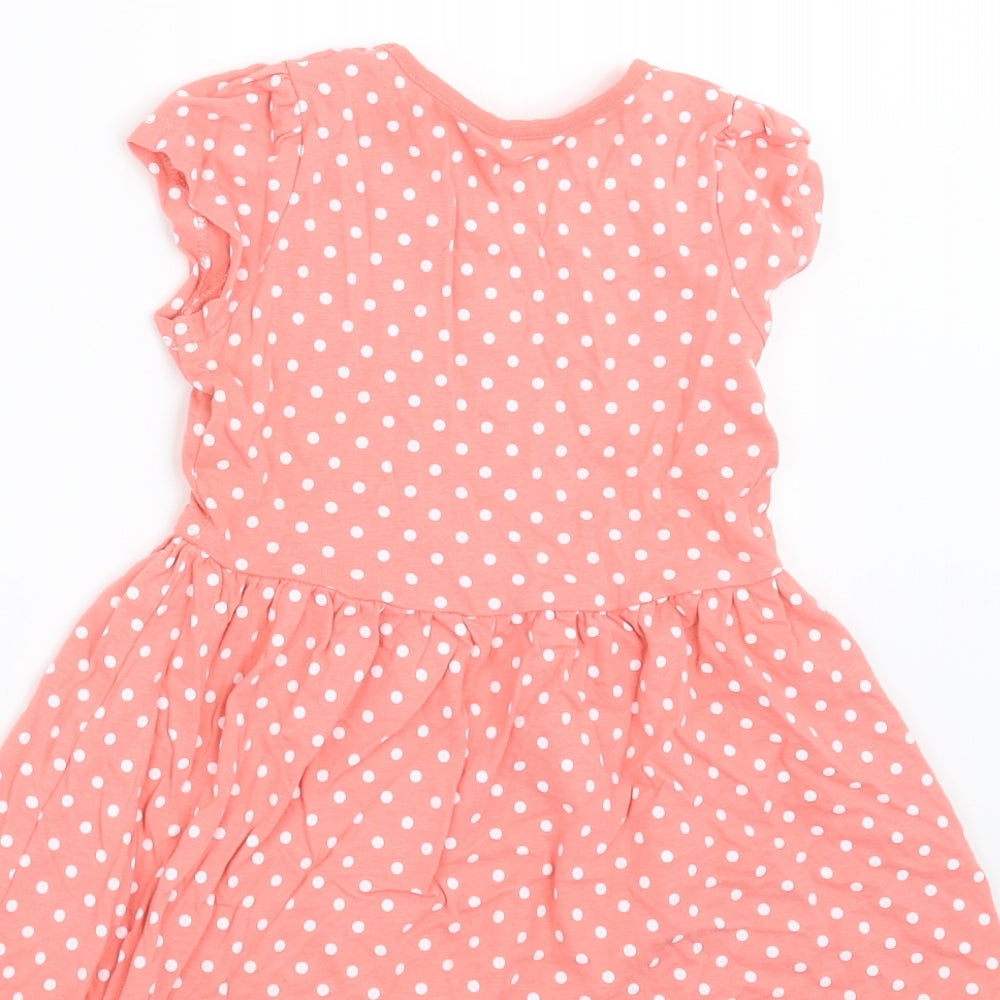 Brand and care label for George girls’ pink polka dot fit & flare, size 12-18, months