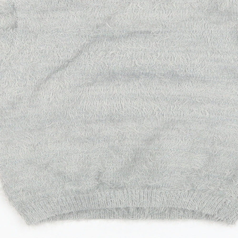 M&S kids Girls Grey Knit Pullover Sweatshirt Size 2 Years - chrismas