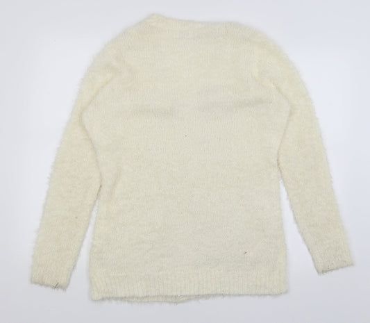 Cotton Traders Womens Ivory Wrap Jumper Size 12